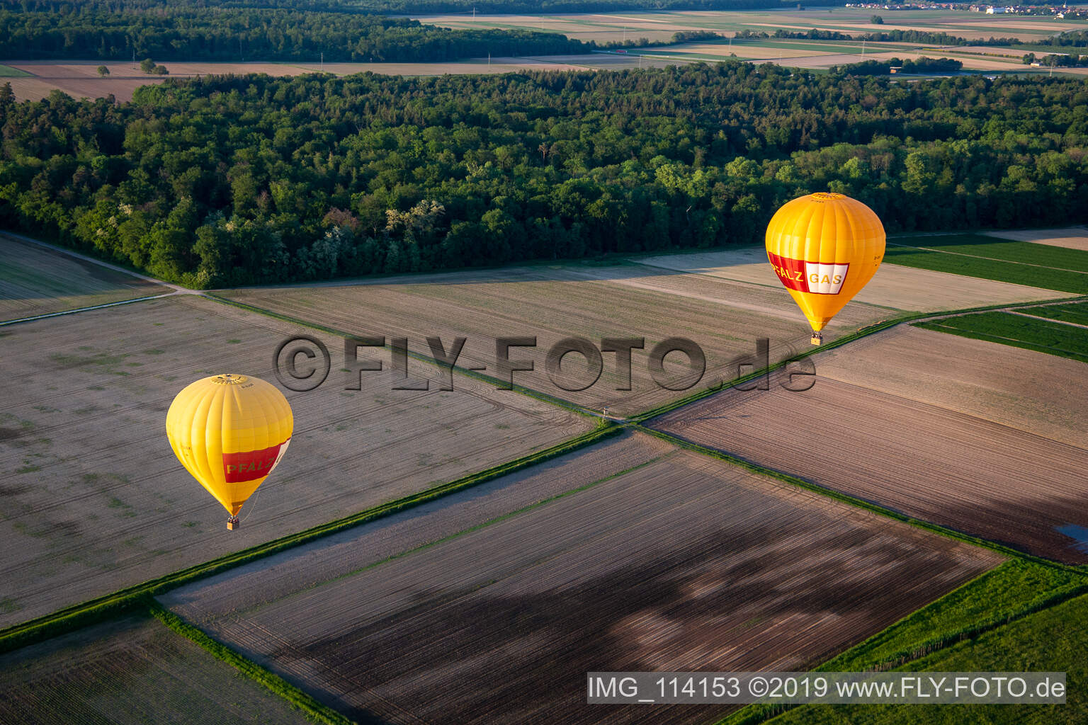 Pfalzgas twin balloons in Steinweiler in the state Rhineland-Palatinate, Germany