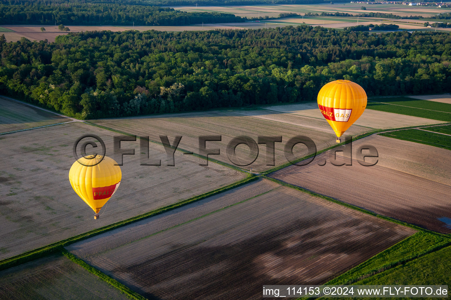 Pfalzgas twin balloons in Steinweiler in the state Rhineland-Palatinate, Germany