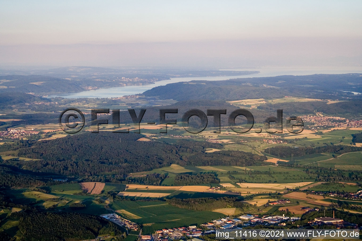 Aerial view of Aach in the state Baden-Wuerttemberg, Germany