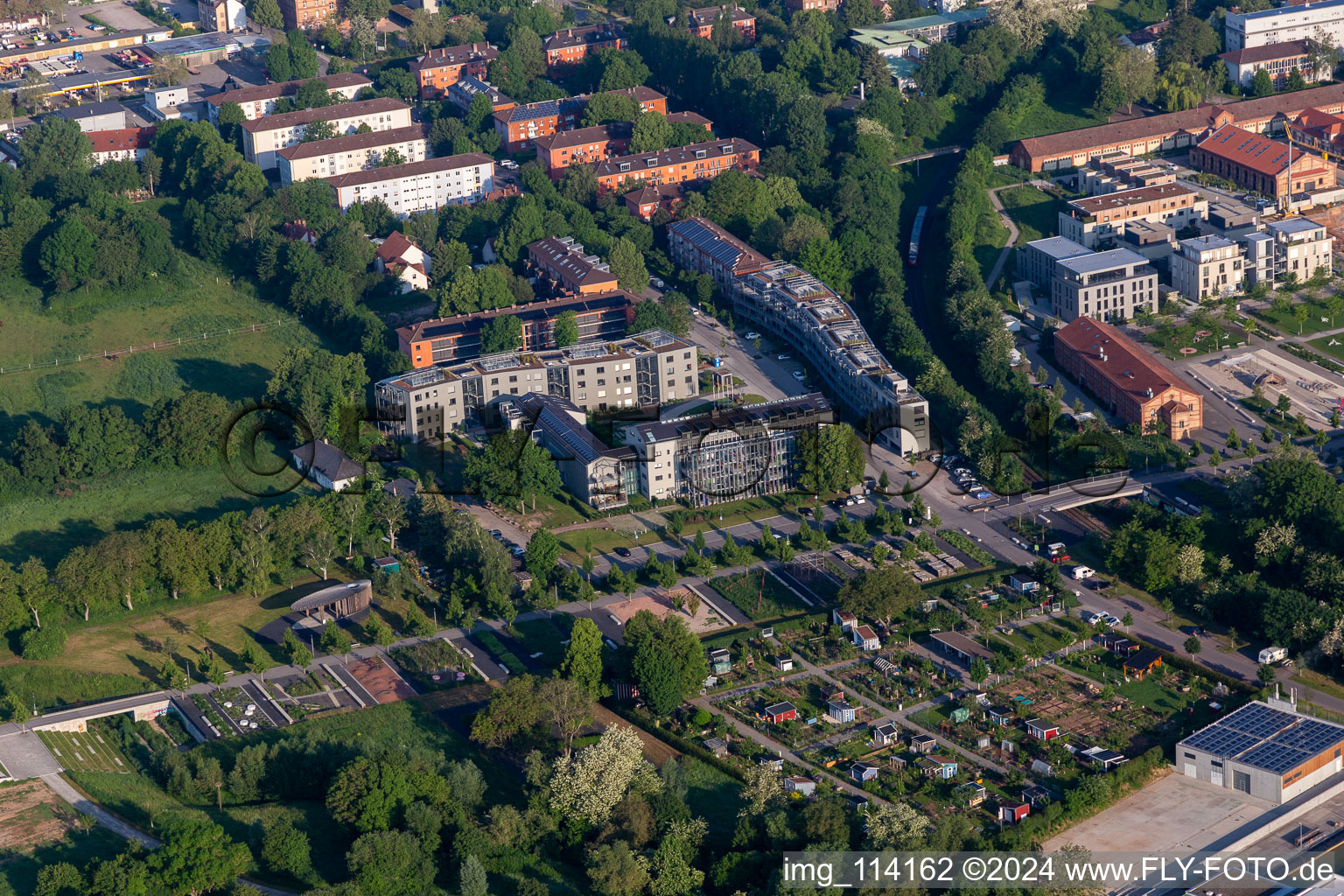 Landau in der Pfalz in the state Rhineland-Palatinate, Germany from the drone perspective