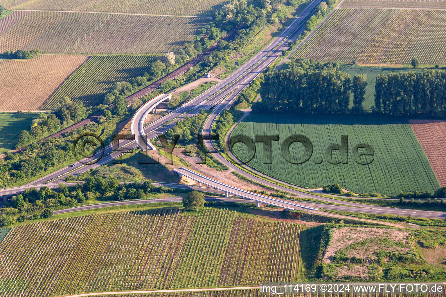 A65 Landau Nord exit bridge construction in the district Dammheim in Landau in der Pfalz in the state Rhineland-Palatinate, Germany