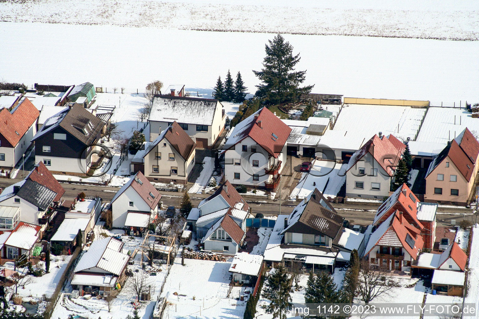 Aerial photograpy of S in Freckenfeld in the state Rhineland-Palatinate, Germany