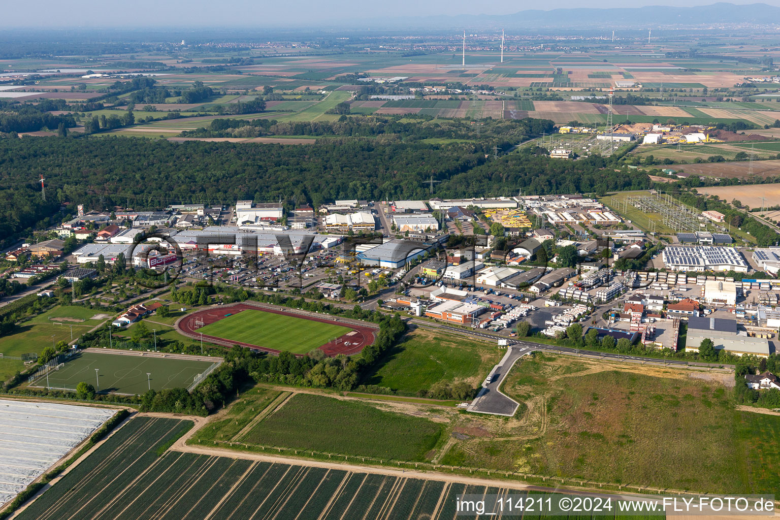 Mutterstadt in the state Rhineland-Palatinate, Germany from above