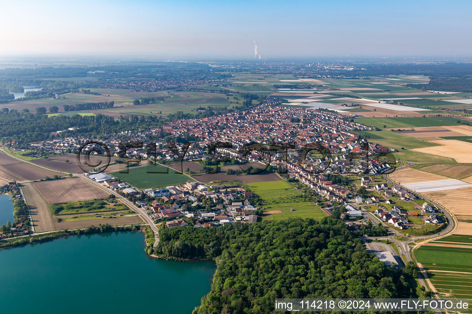 Waldsee in the state Rhineland-Palatinate, Germany seen from a drone