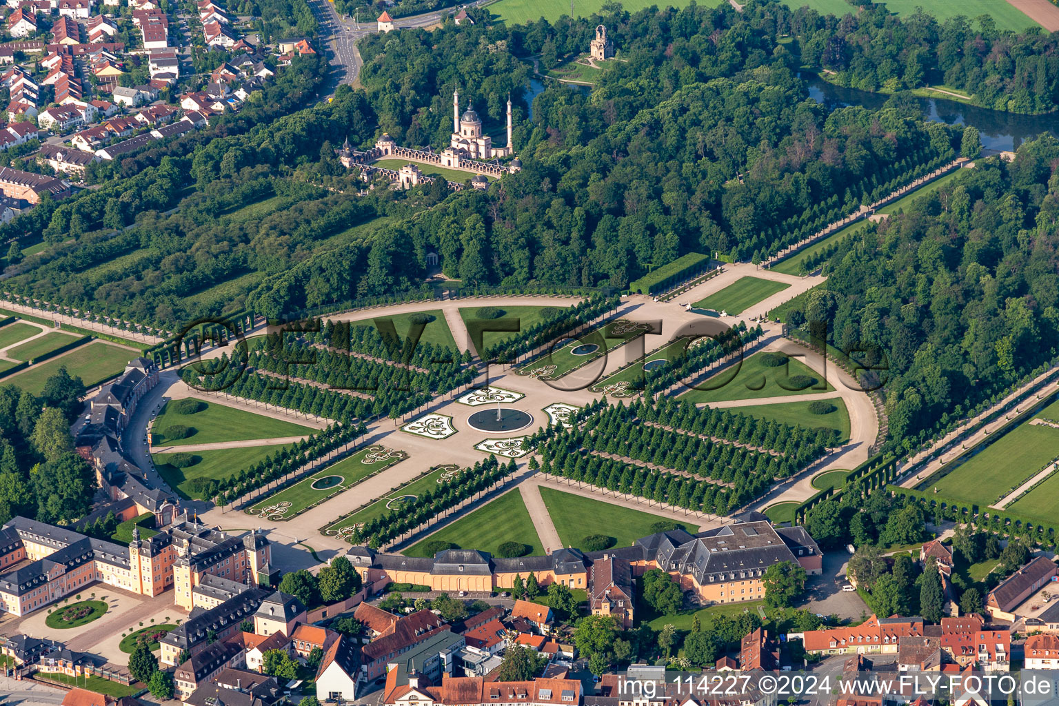 Schwetzingen Castle and the French baroque garden in Schwetzingen in the state of Baden-Wuerttemberg