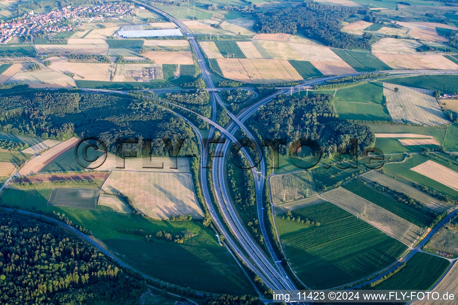 Aerial photograpy of Volkertshausen in the state Baden-Wuerttemberg, Germany