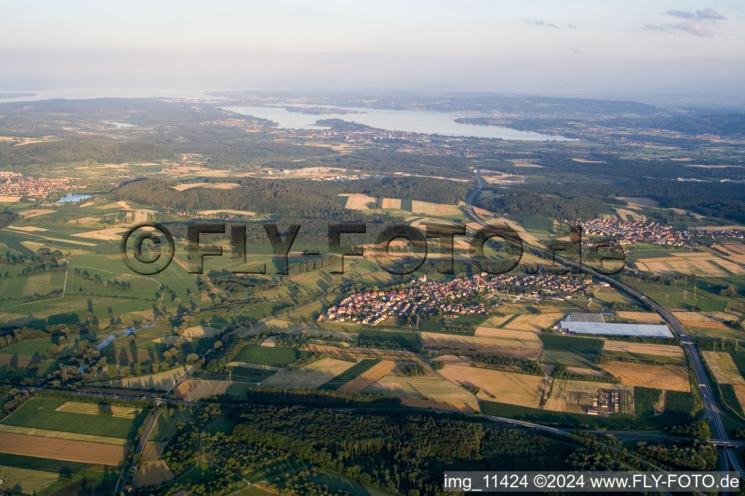 Oblique view of Volkertshausen in the state Baden-Wuerttemberg, Germany