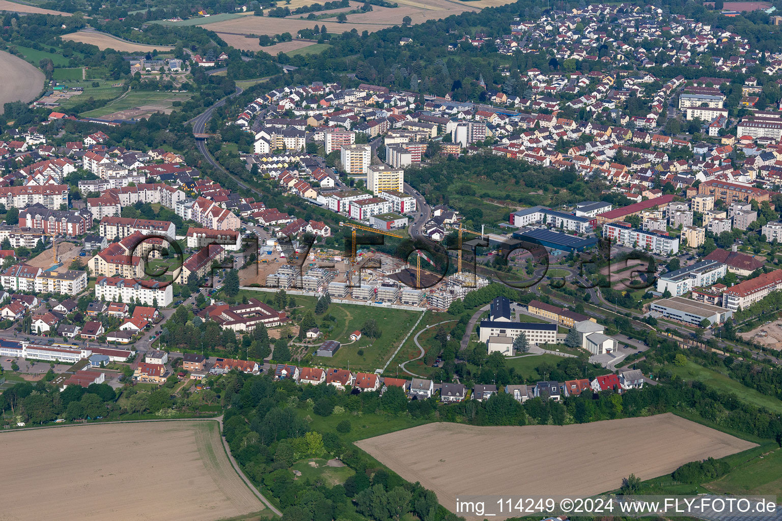 Speyer in the state Rhineland-Palatinate, Germany from the drone perspective