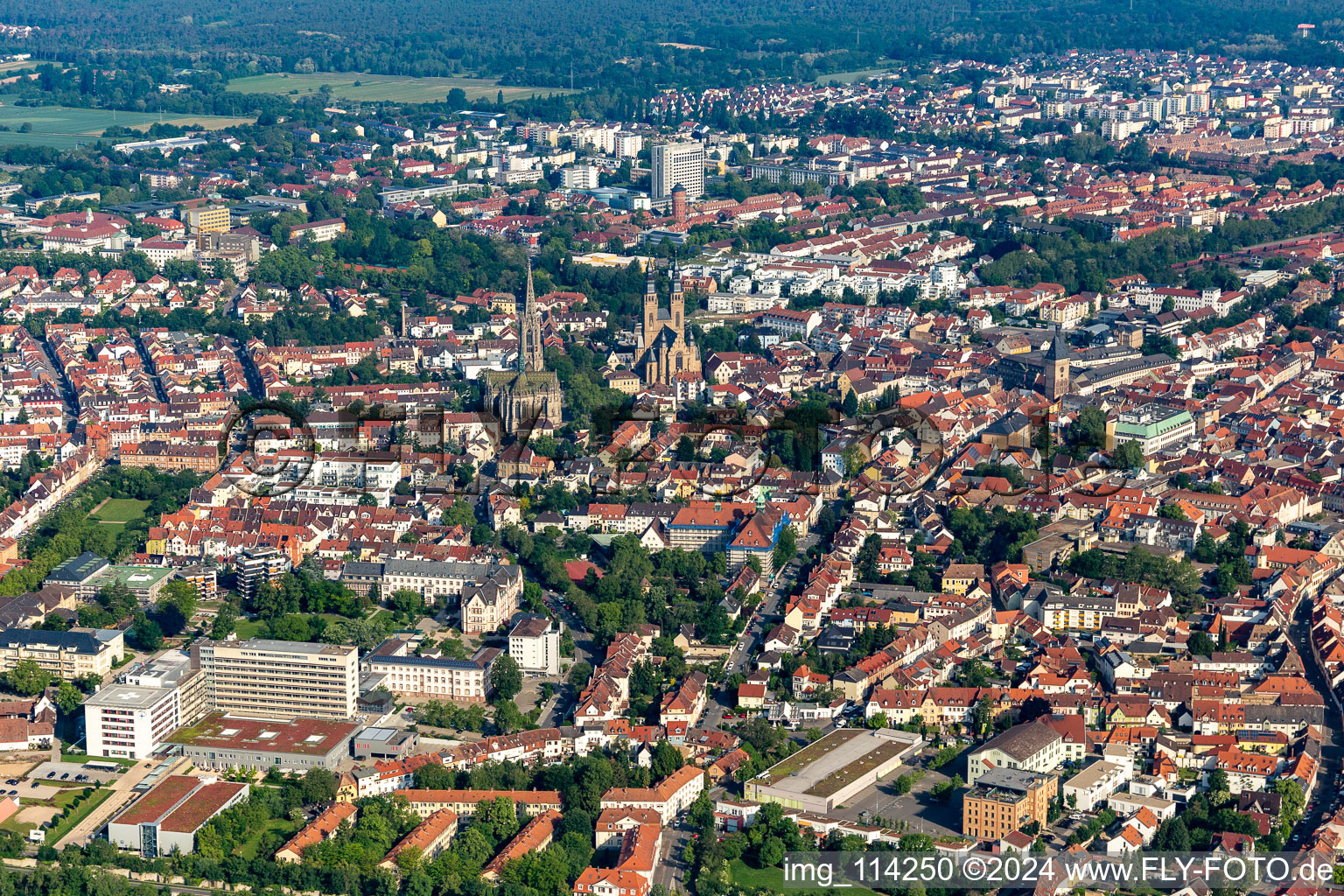 Speyer in the state Rhineland-Palatinate, Germany from a drone