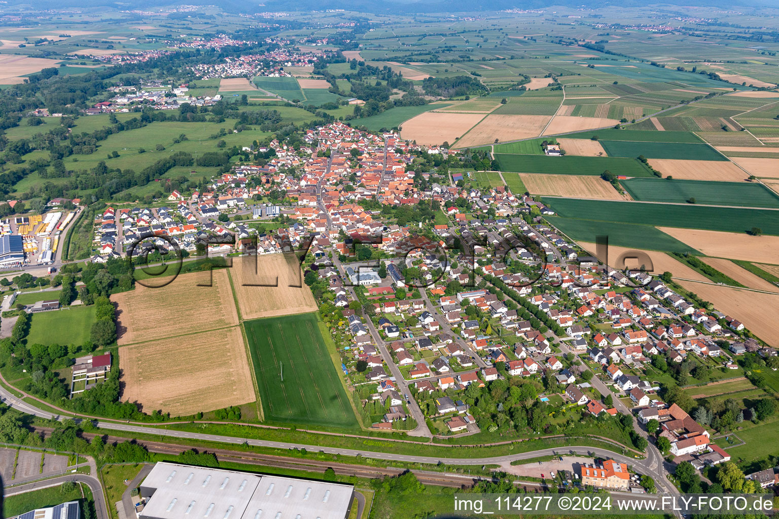 Rohrbach in the state Rhineland-Palatinate, Germany seen from a drone