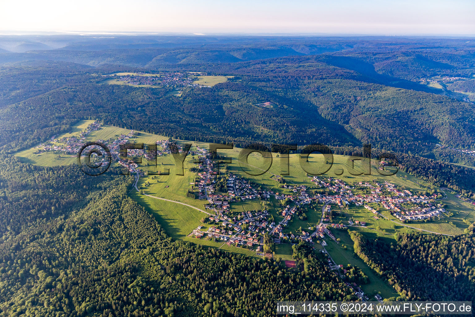 Village - view on the edge of forested areas in Rotensol in the state Baden-Wurttemberg, Germany