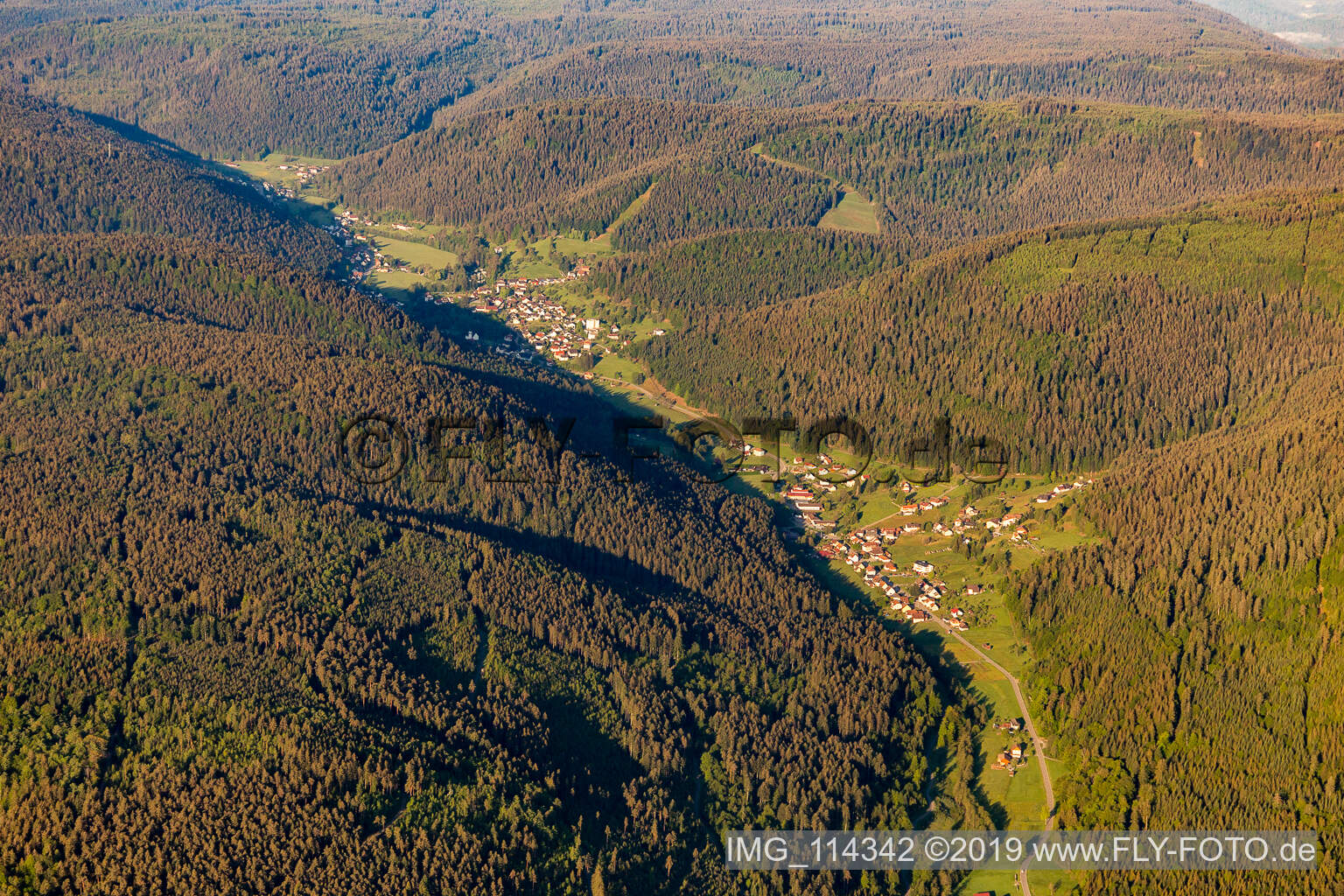 Aerial view of Enzklösterle in the state Baden-Wuerttemberg, Germany