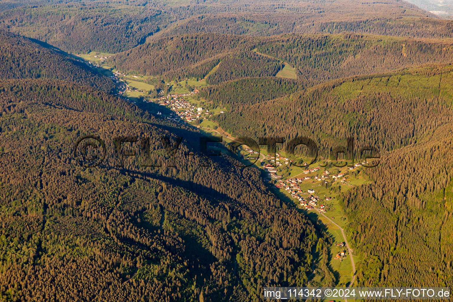 Aerial view of Enzklösterle in the state Baden-Wuerttemberg, Germany