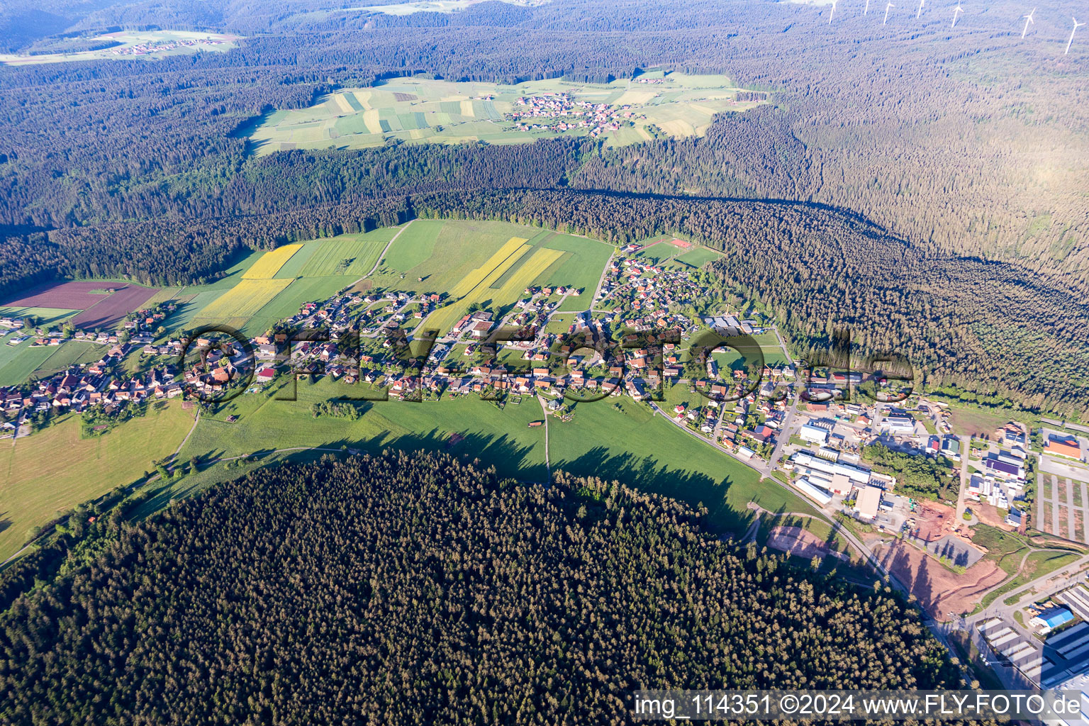 Aerial view of Simmersfeld in the state Baden-Wuerttemberg, Germany