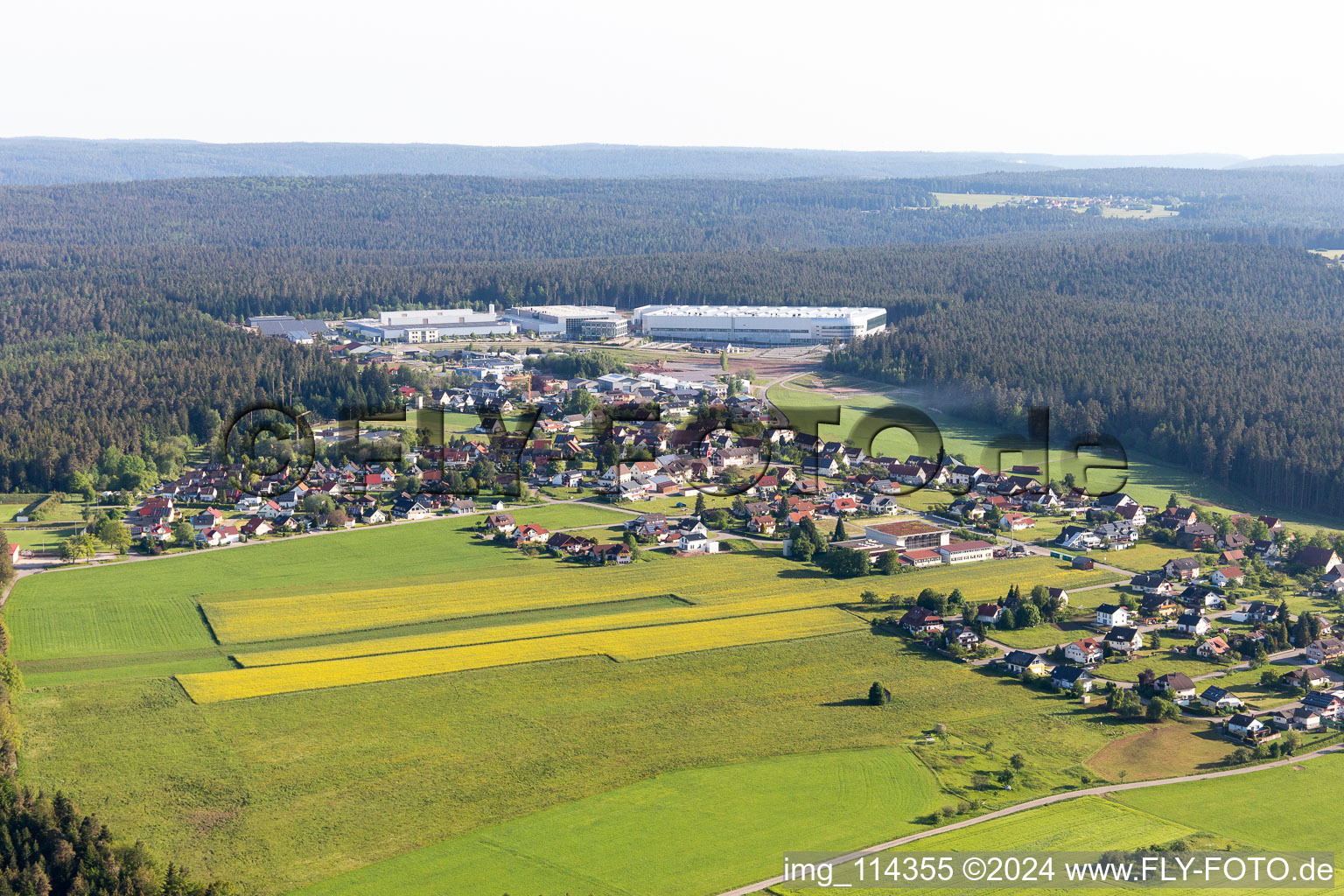 From the south in Simmersfeld in the state Baden-Wuerttemberg, Germany