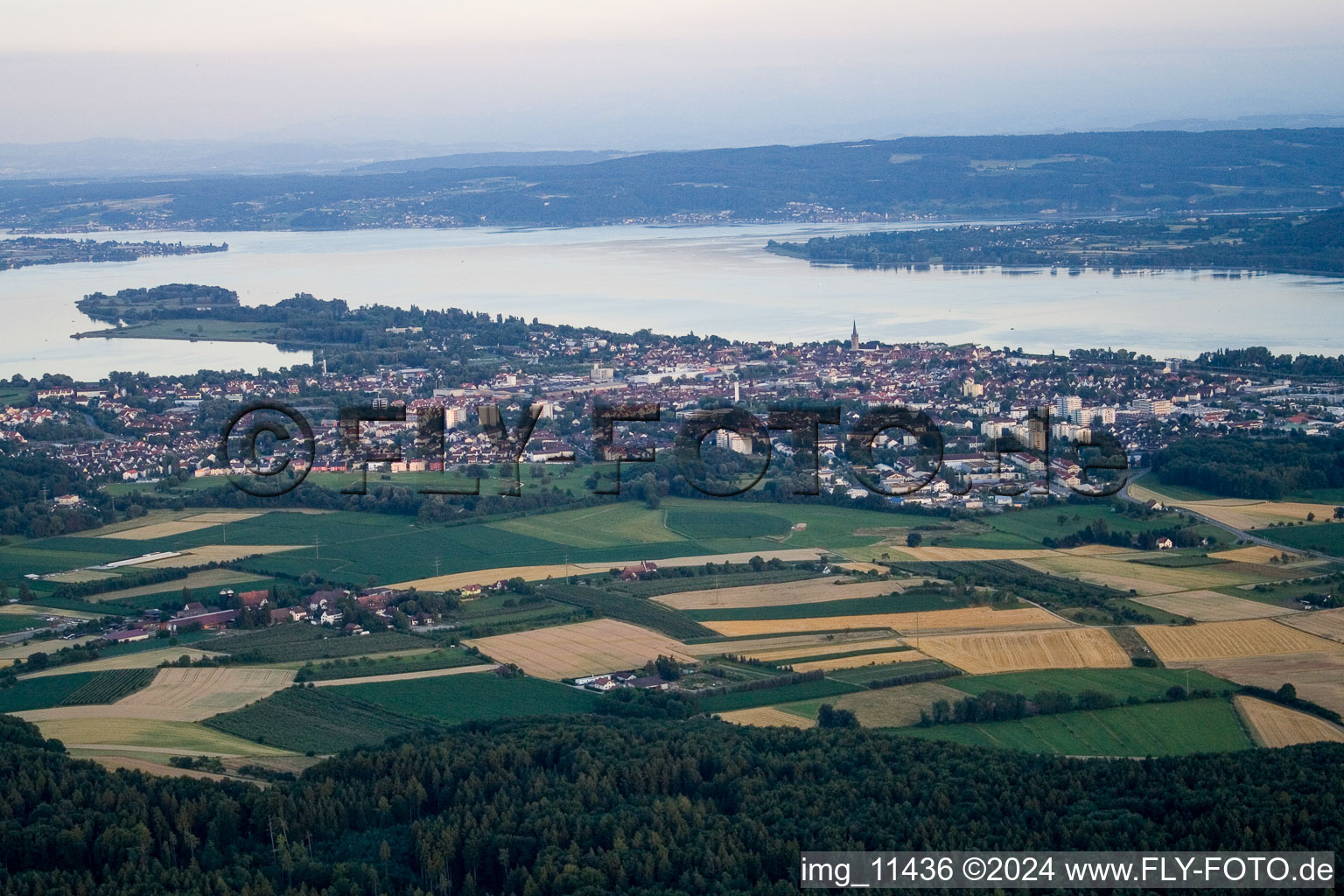 Oblique view of Radolfzell in Radolfzell am Bodensee in the state Baden-Wuerttemberg, Germany