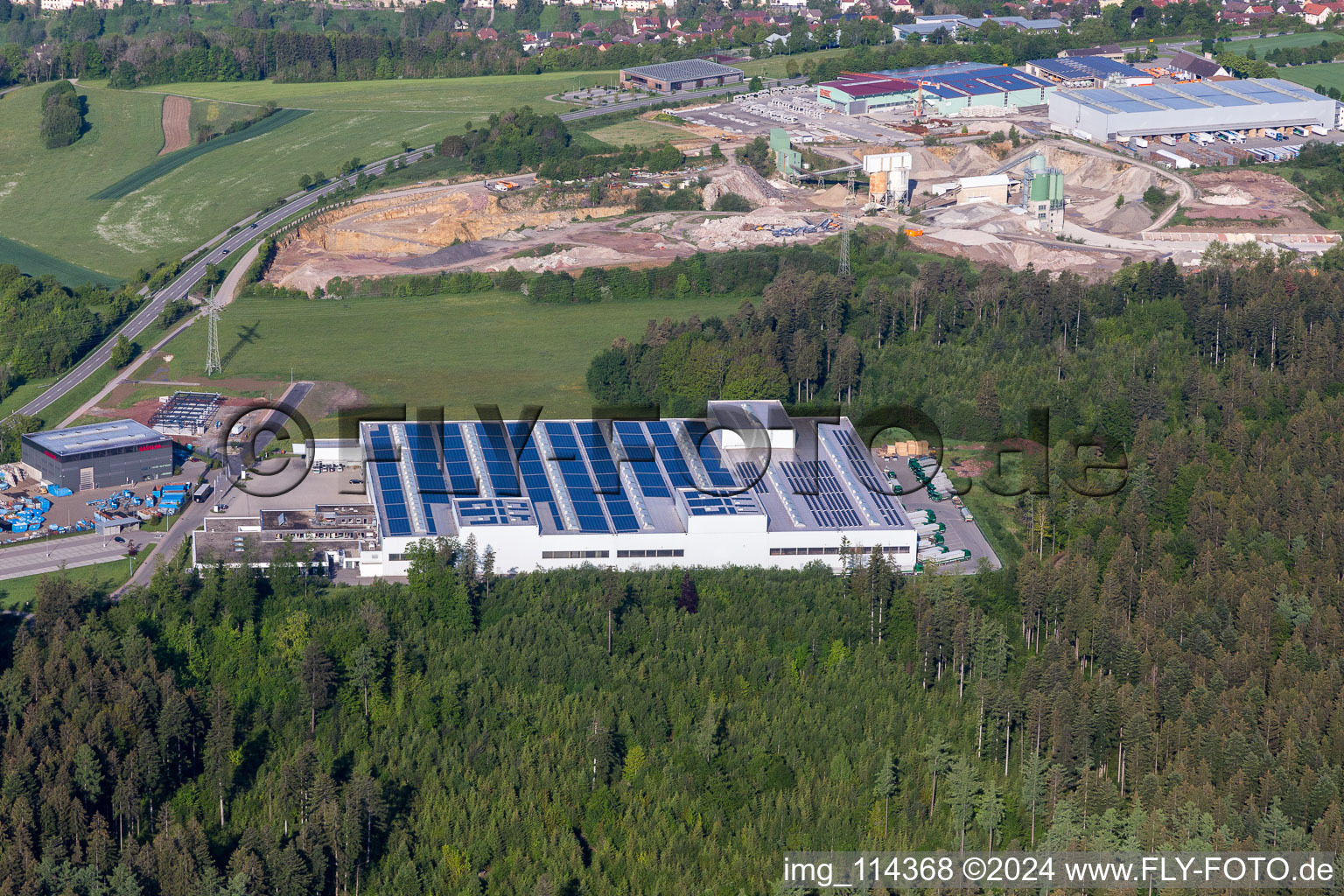 Building and production halls on the premises of Weinmann Aach AG in Dornstetten in the state Baden-Wurttemberg, Germany