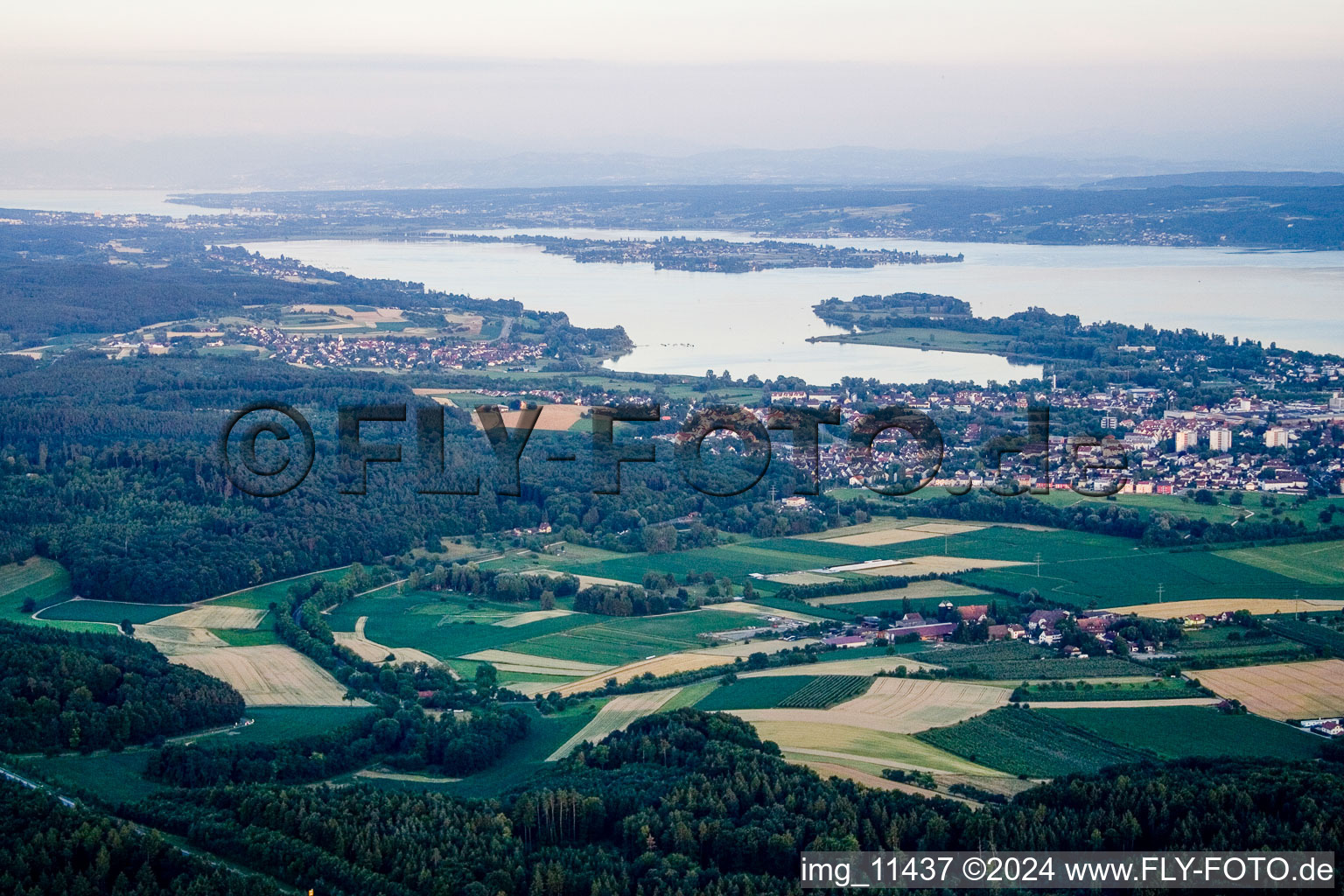 Radolfzell in Radolfzell am Bodensee in the state Baden-Wuerttemberg, Germany from above