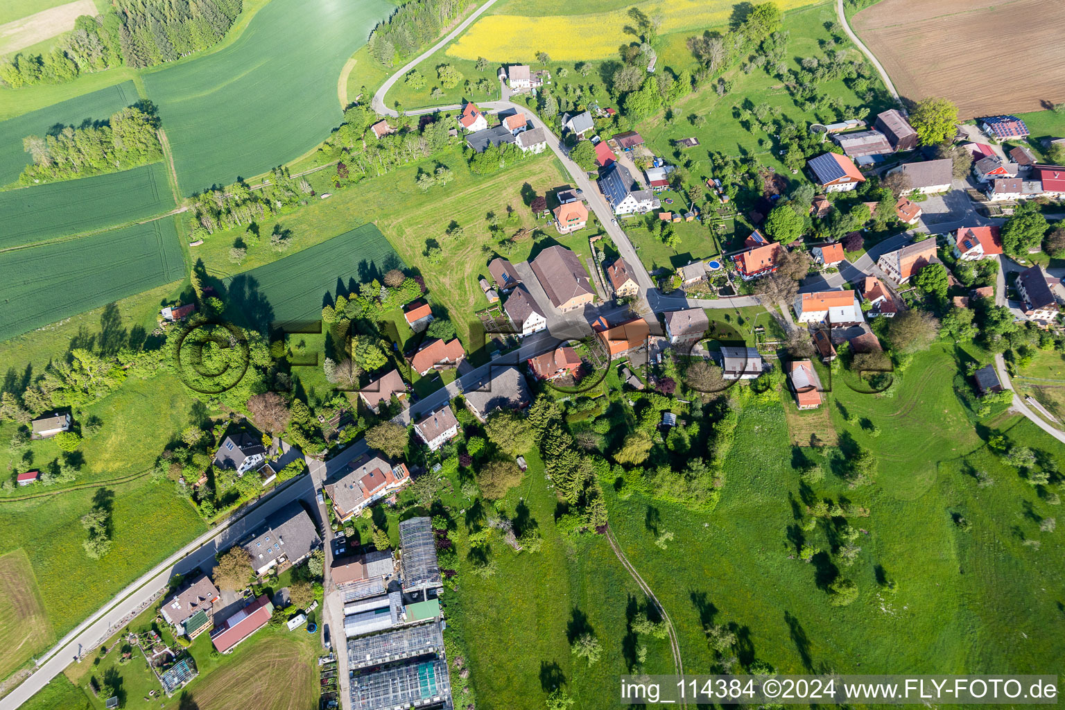 Aerial view of District Gundelshausen in Dornhan in the state Baden-Wuerttemberg, Germany