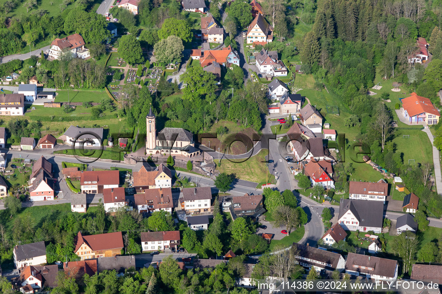 Church building in the village of in Betzweiler in the state Baden-Wurttemberg, Germany