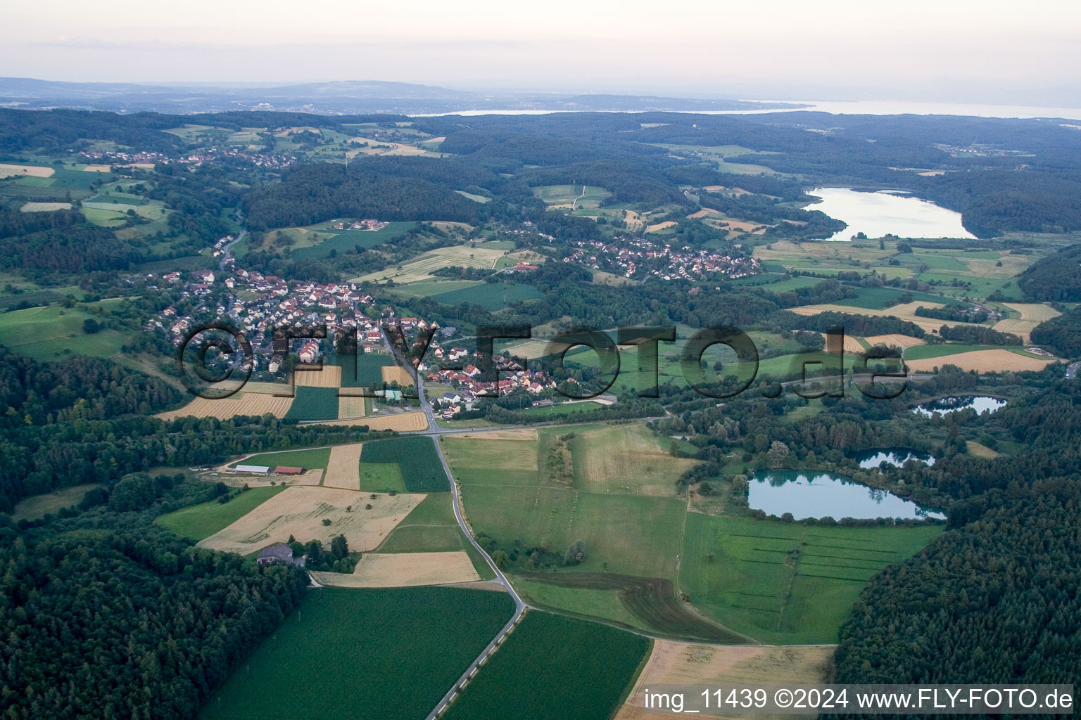 Radolfzell in Radolfzell am Bodensee in the state Baden-Wuerttemberg, Germany seen from above