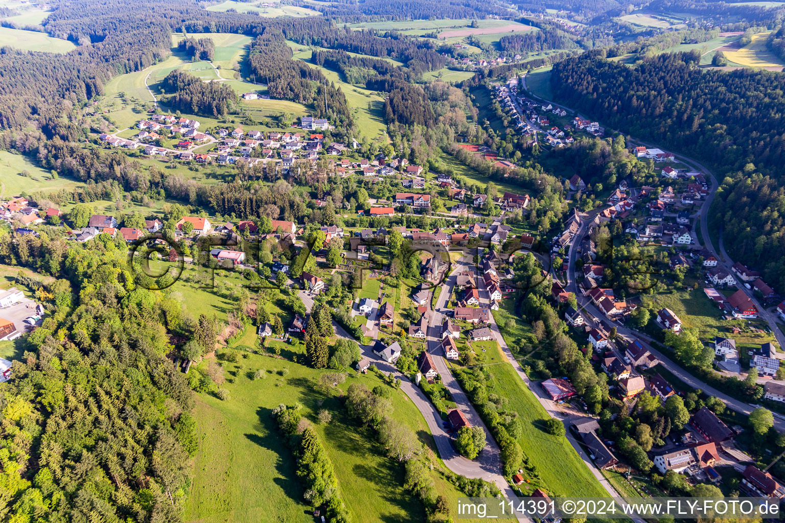 Aerial photograpy of District Betzweiler in Loßburg in the state Baden-Wuerttemberg, Germany