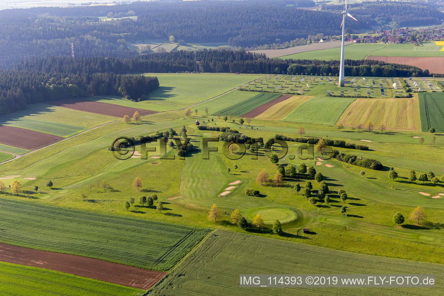 Aerial view of Golf club Alpirsbach eV in Alpirsbach in the state Baden-Wuerttemberg, Germany