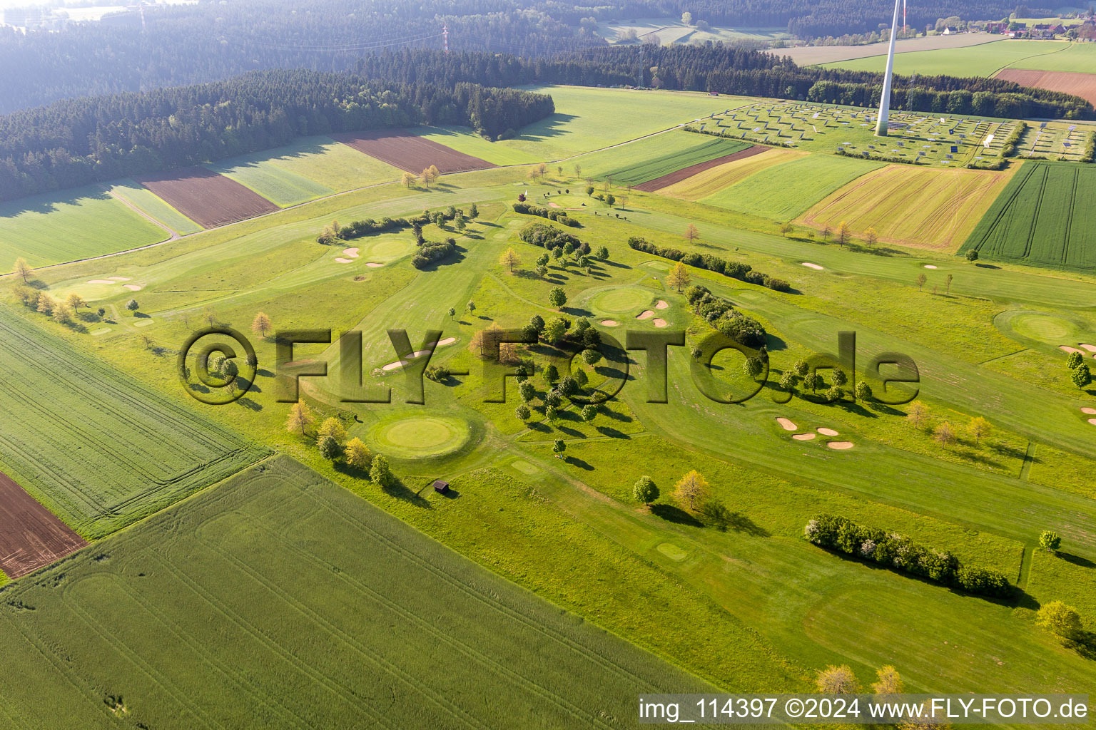 Aerial photograpy of Golf Club Alpirsbach eV in the district Peterzell in Alpirsbach in the state Baden-Wuerttemberg, Germany