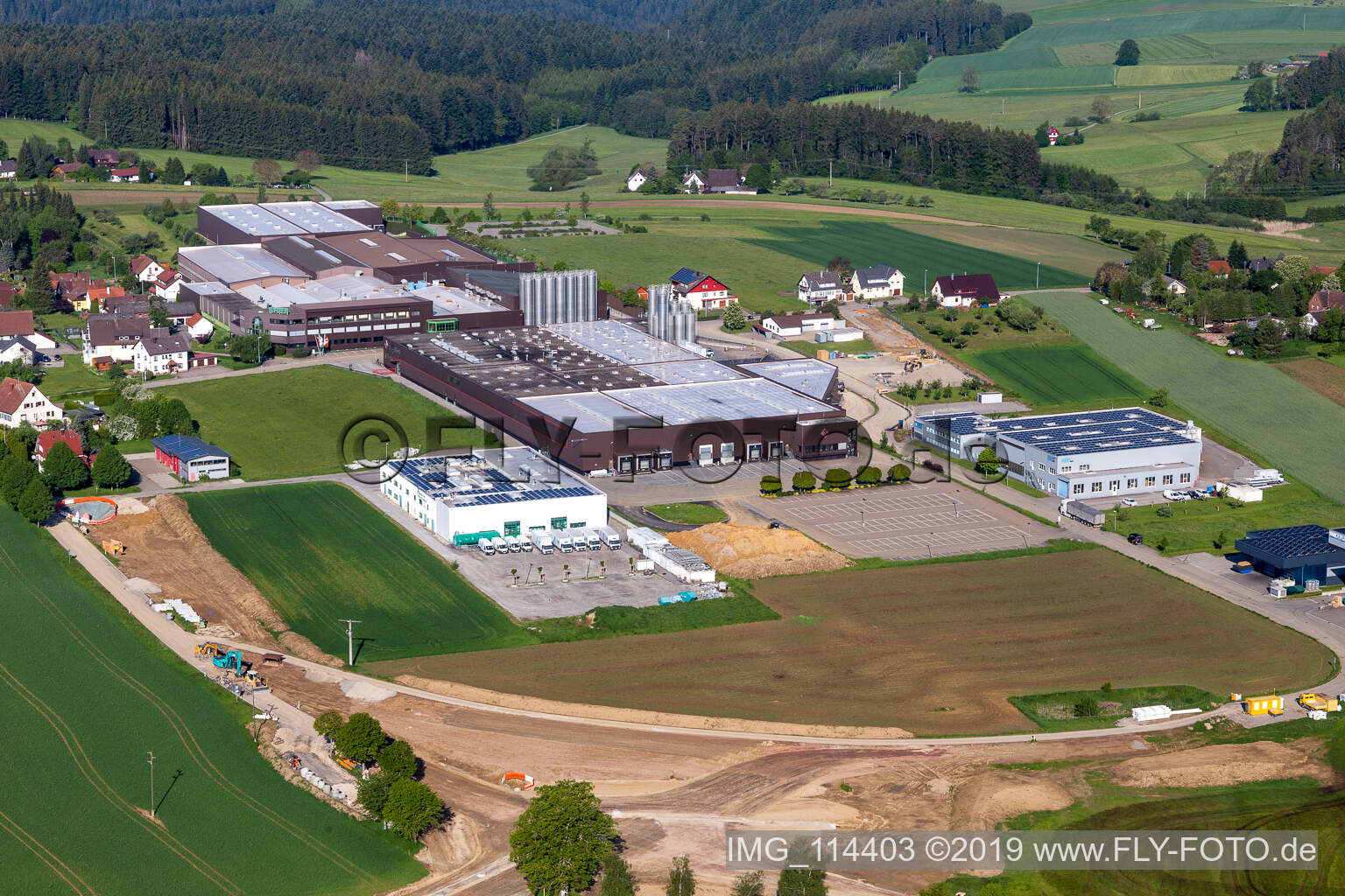 Industrial estate and company settlement with GFV Verschlusstechnik GmbH in Alpirsbach in the state Baden-Wurttemberg, Germany