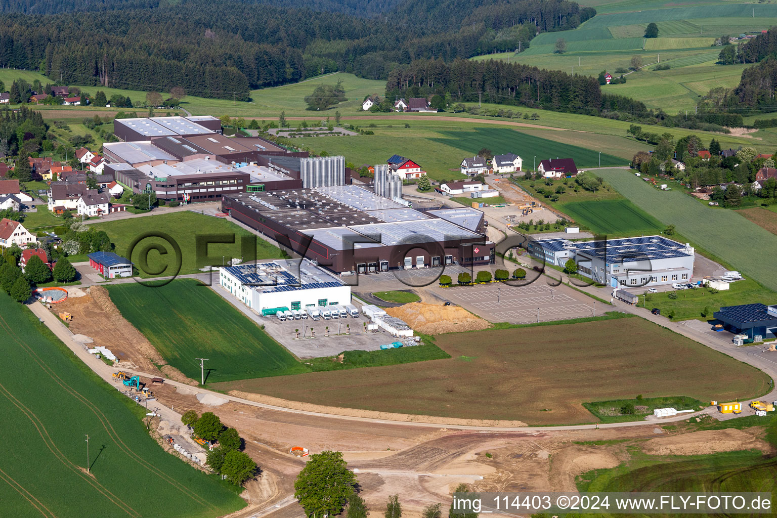 Industrial estate and company settlement with GFV Verschlusstechnik GmbH in Alpirsbach in the state Baden-Wurttemberg, Germany