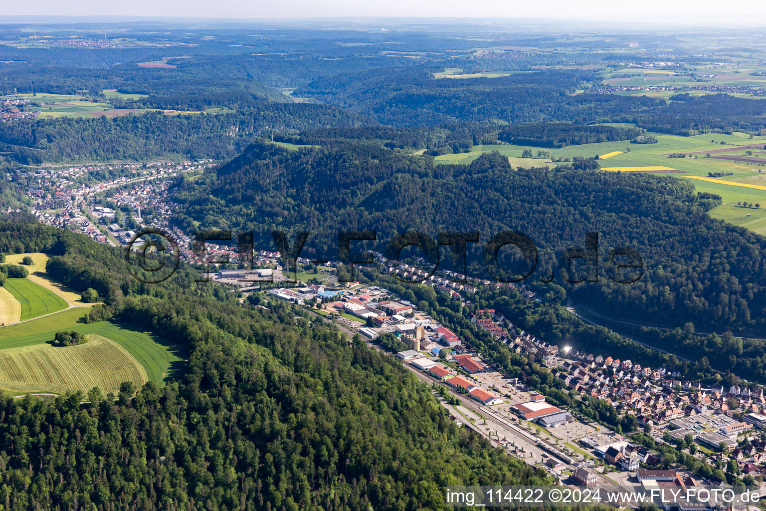 Industrial area Neckarstr in Oberndorf am Neckar in the state Baden-Wuerttemberg, Germany