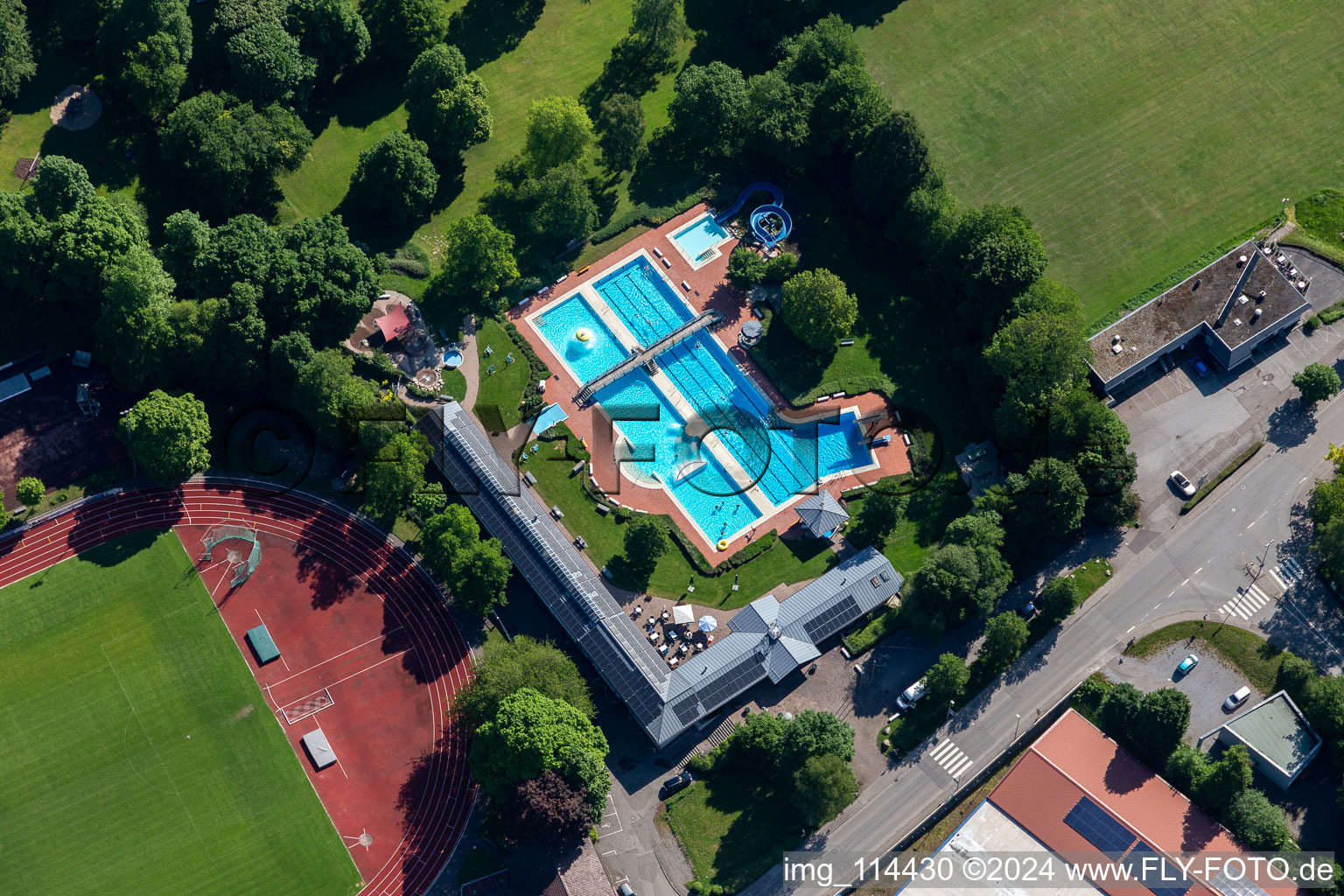 Swimming pool of the in Oberndorf am Neckar in the state Baden-Wurttemberg, Germany