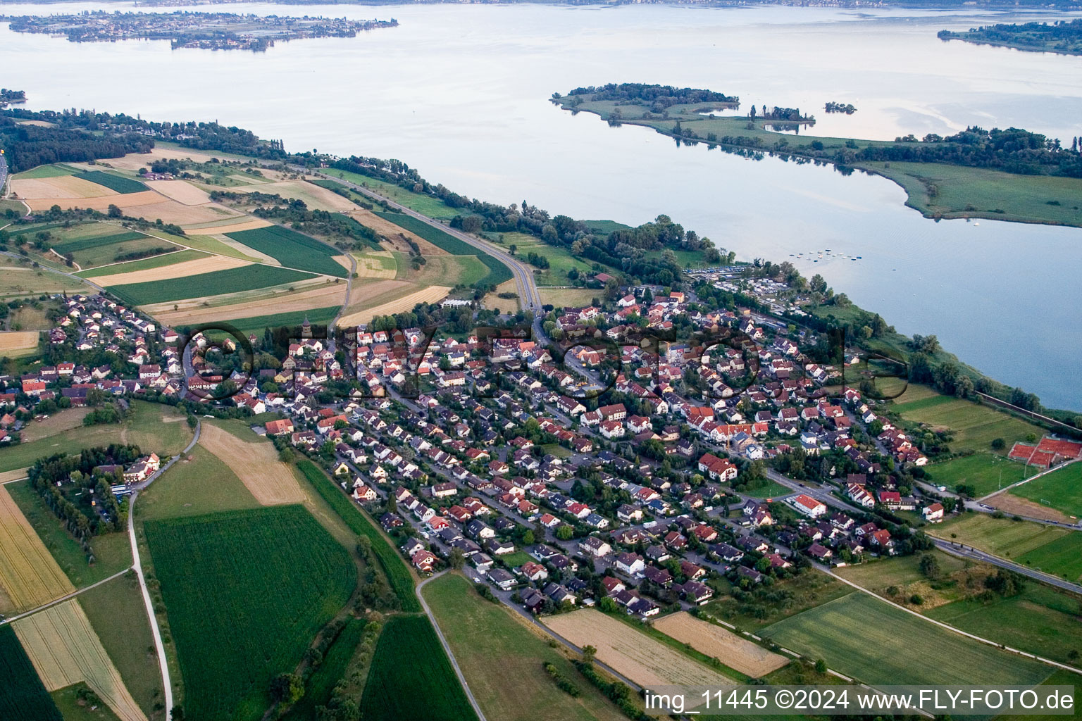 Village on the lake bank areas of the lake of Constance in Allensbach in the state Baden-Wurttemberg, Germany