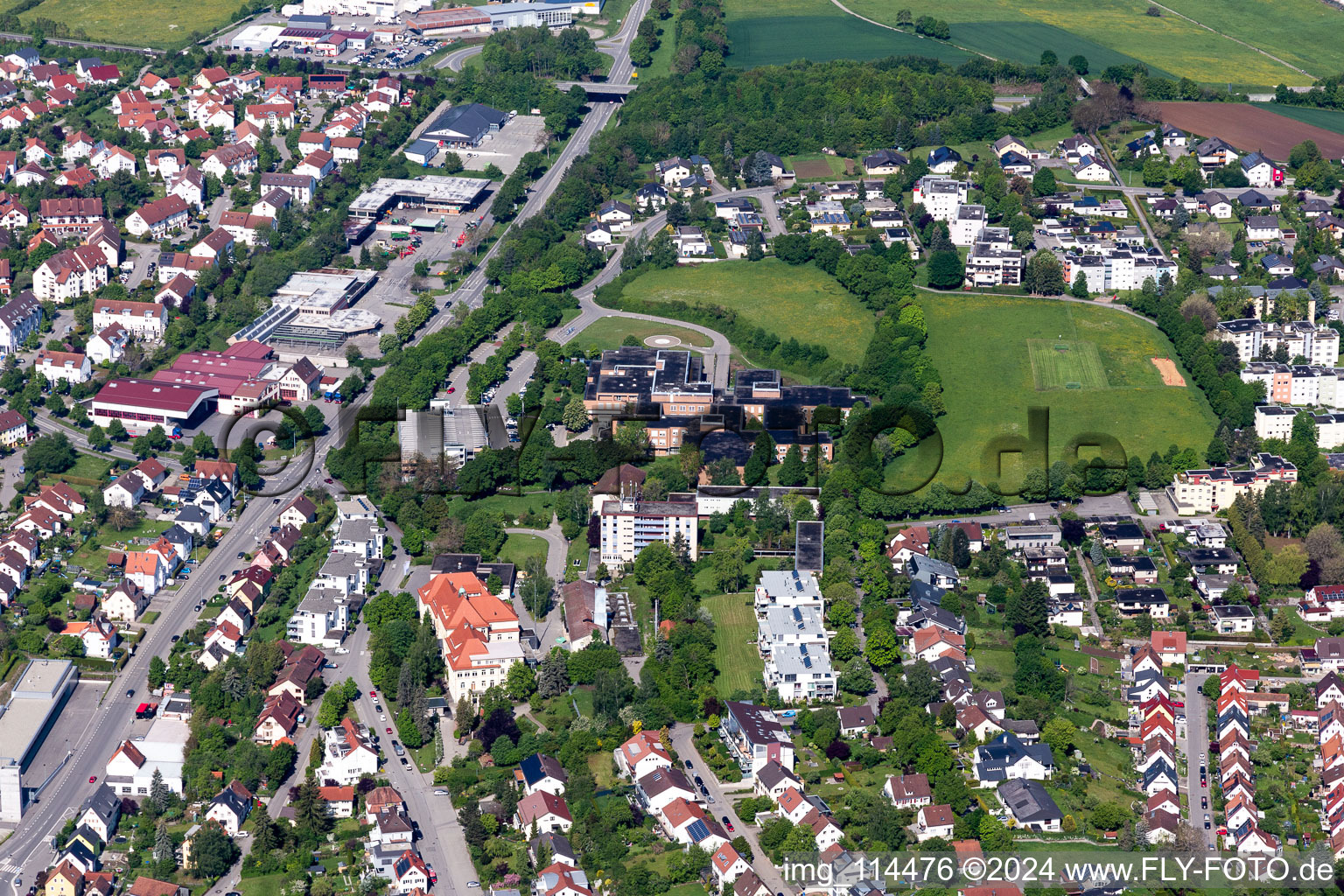 Hospital grounds of the Clinic and of Dialyse-station Rottweil in Rottweil in the state Baden-Wurttemberg, Germany