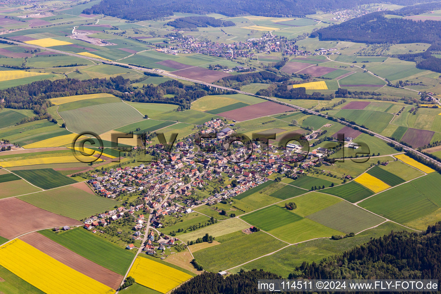 Aerial view of District Irslingen in Dietingen in the state Baden-Wuerttemberg, Germany