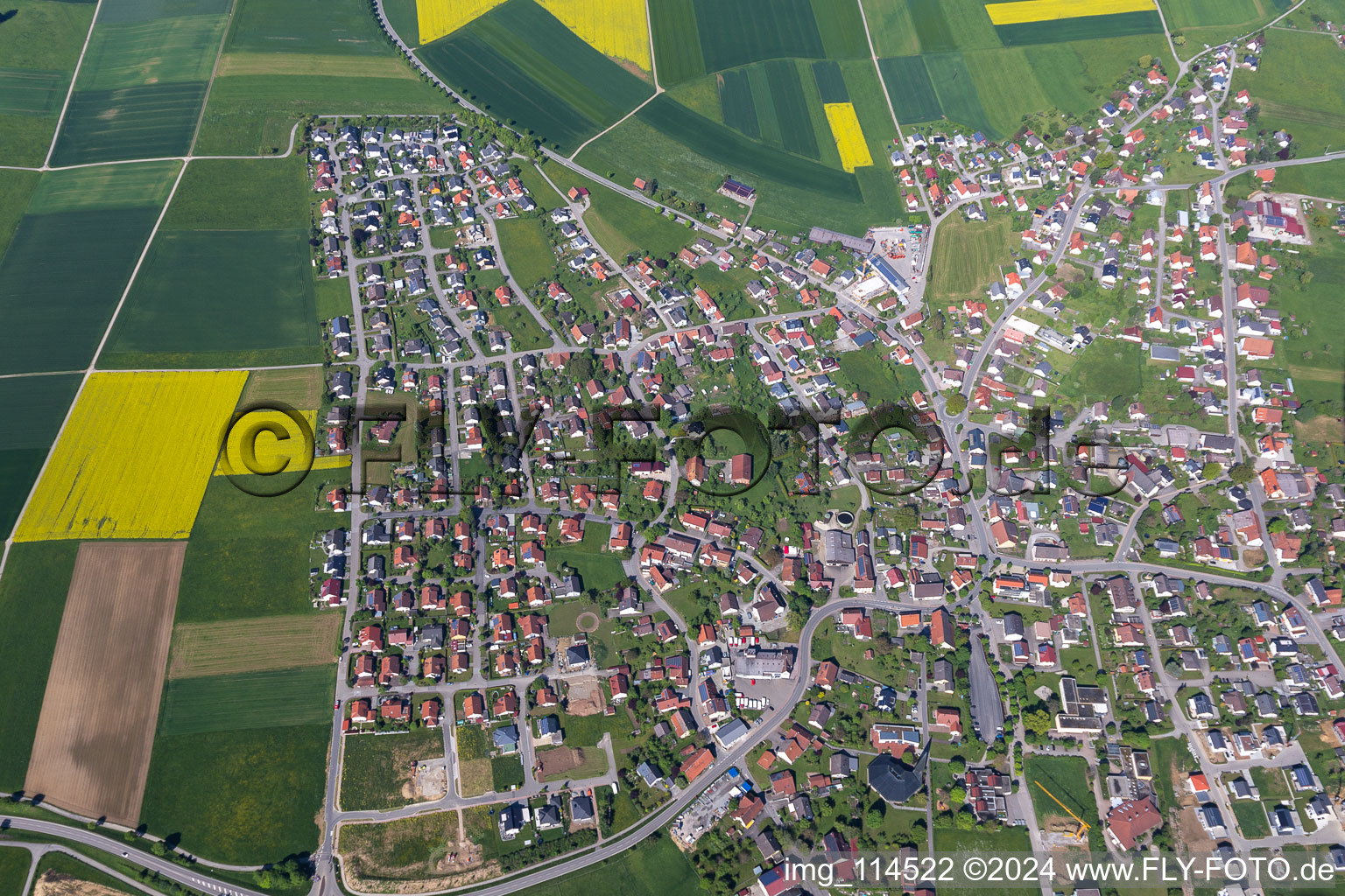 Village view in Bösingen in the state Baden-Wuerttemberg, Germany