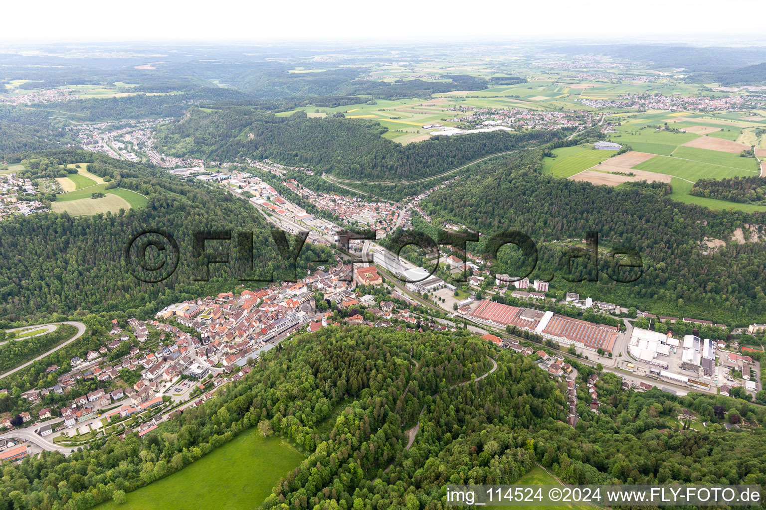 Oberndorf am Neckar in the state Baden-Wuerttemberg, Germany out of the air