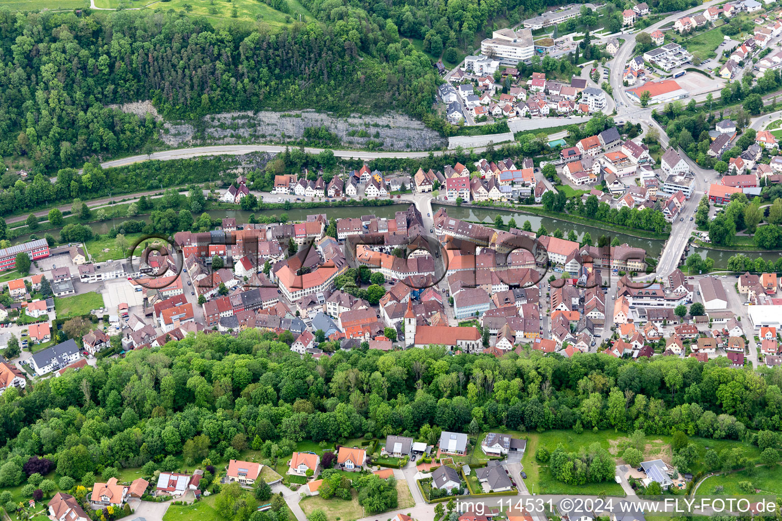 Historic Old Town in Sulz am Neckar in the state Baden-Wuerttemberg, Germany