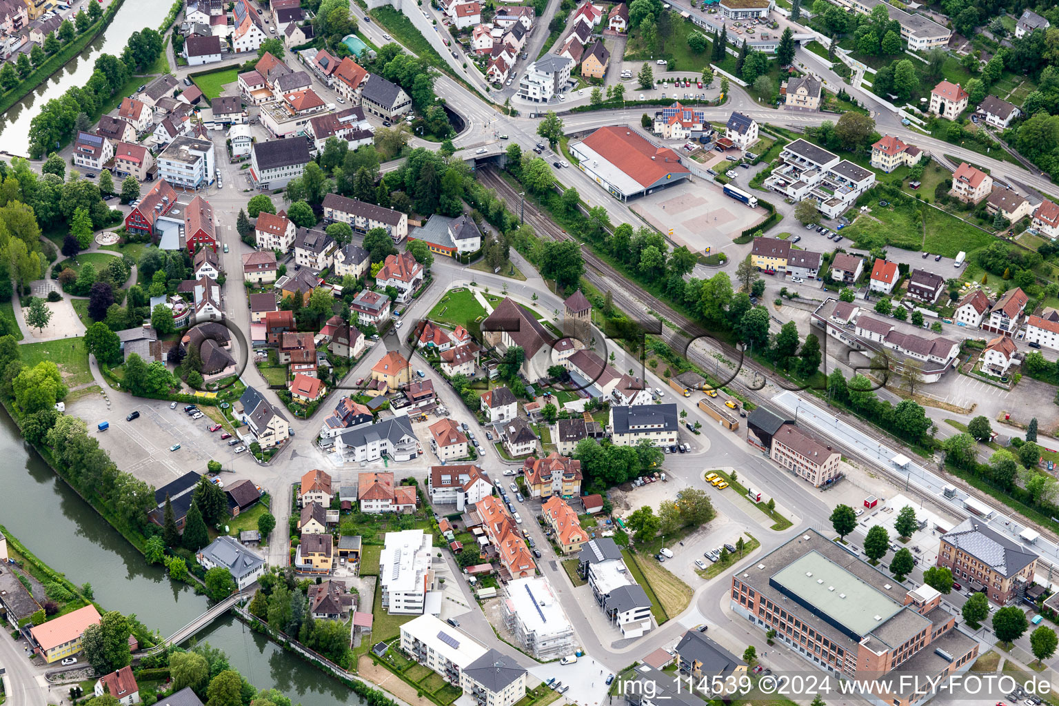 Sulz am Neckar in the state Baden-Wuerttemberg, Germany out of the air