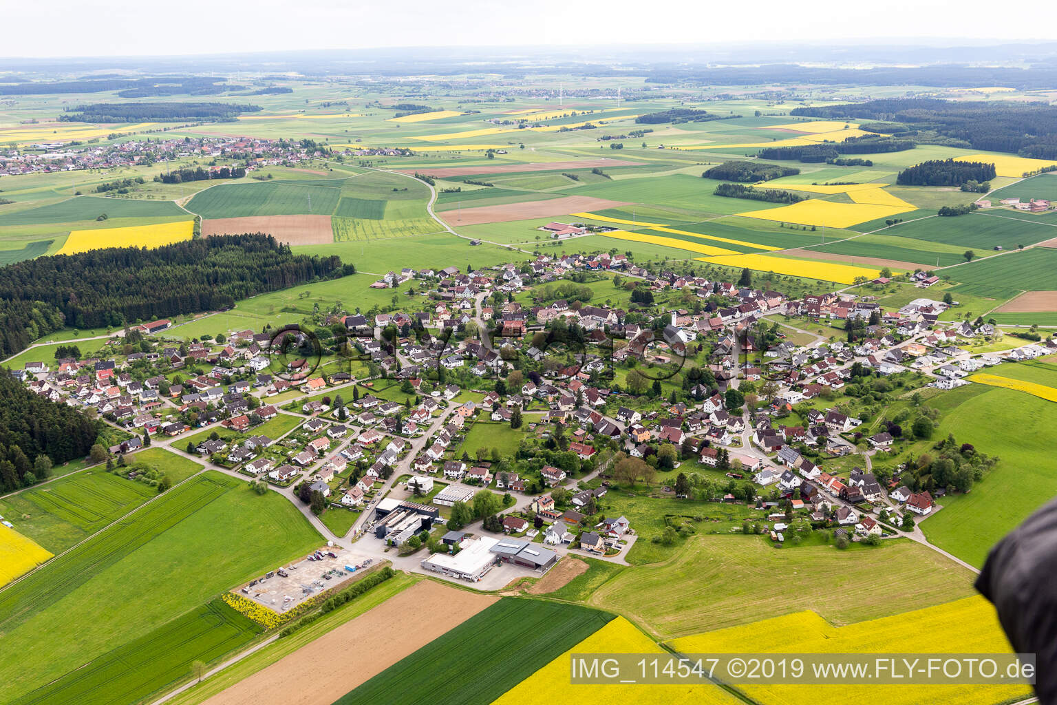 Aerial view of Dornhan in the state Baden-Wuerttemberg, Germany