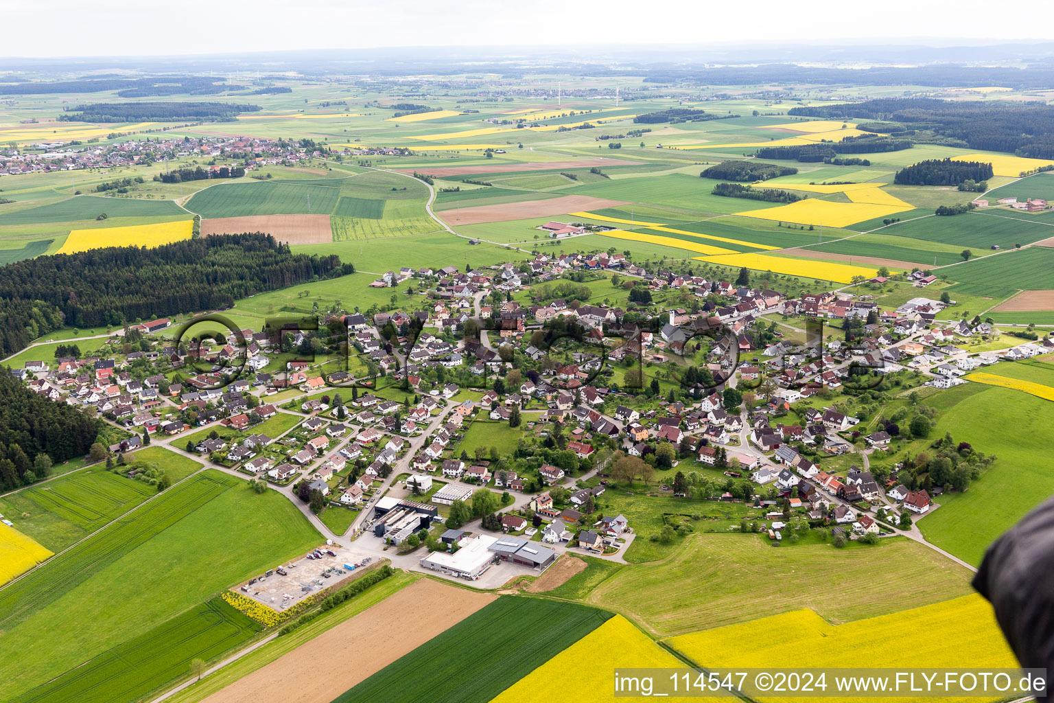 Aerial view of Dornhan in the state Baden-Wuerttemberg, Germany