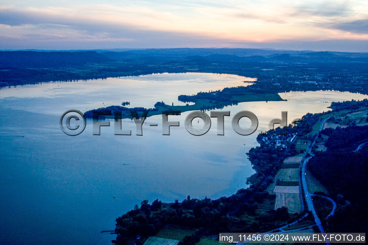 Allensbach in the state Baden-Wuerttemberg, Germany seen from above