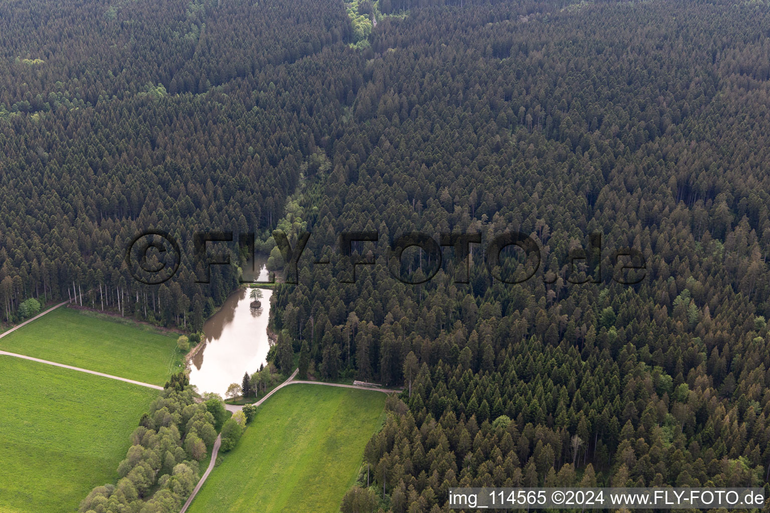 Aerial view of Staffelbach in Fluorn-Winzeln in the state Baden-Wuerttemberg, Germany