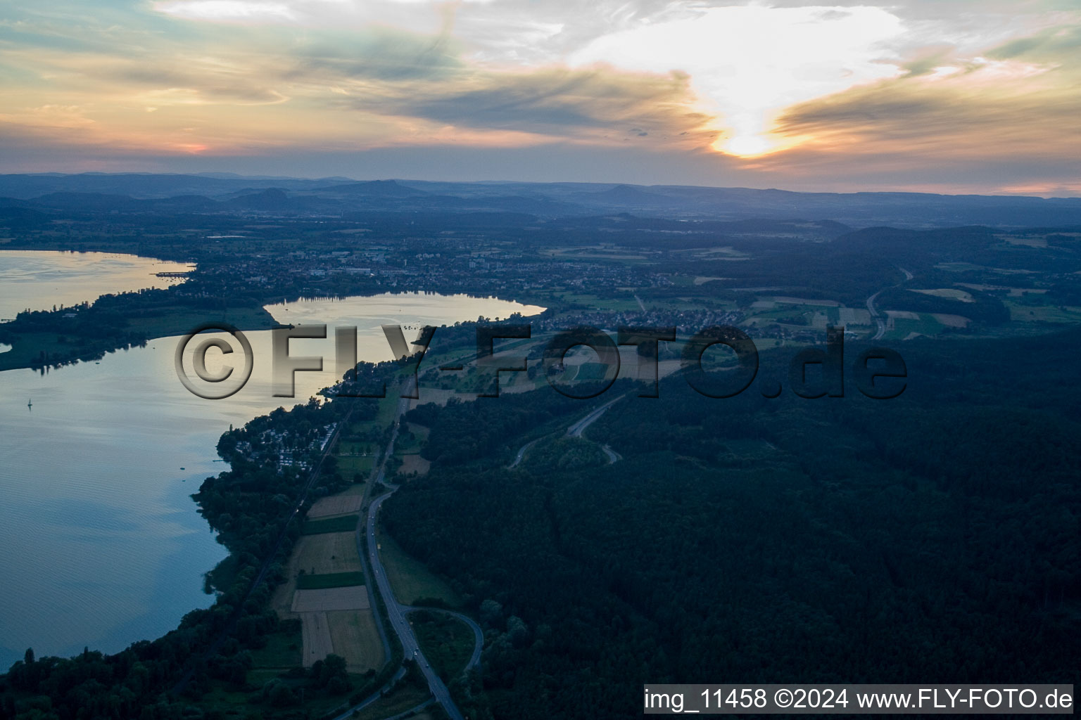 Allensbach in the state Baden-Wuerttemberg, Germany from the plane