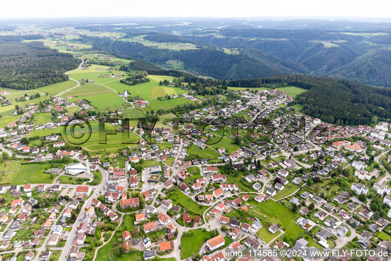 Aerial photograpy of Schramberg in the state Baden-Wuerttemberg, Germany