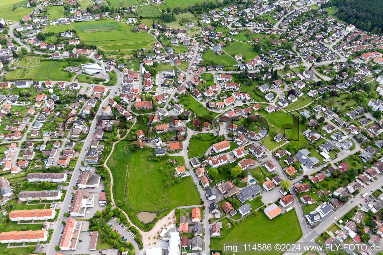 Aerial photograpy of District Sulgen in Schramberg in the state Baden-Wuerttemberg, Germany