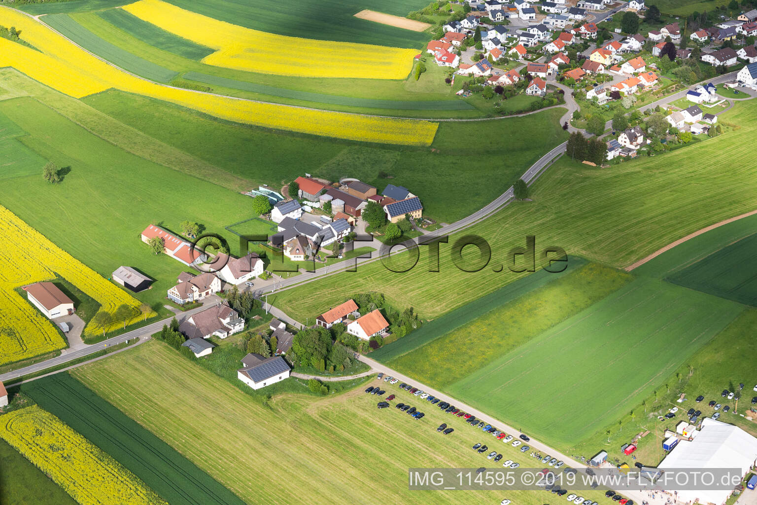 Aerial photograpy of Lackendorf in the state Baden-Wuerttemberg, Germany