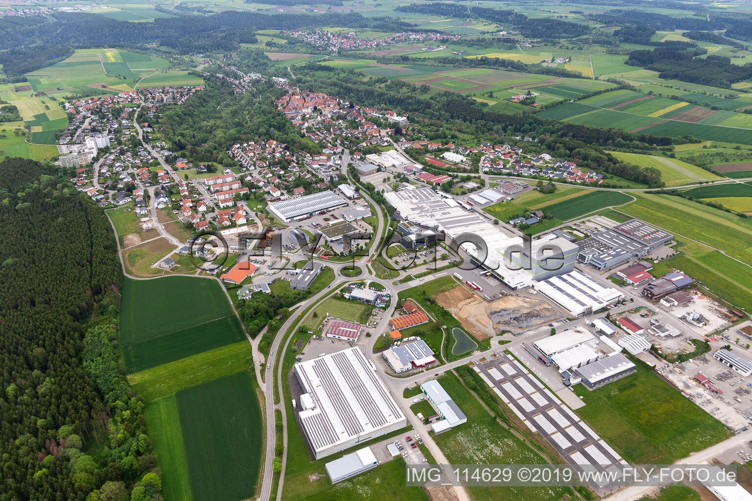 Aerial photograpy of Rosenfeld in the state Baden-Wuerttemberg, Germany