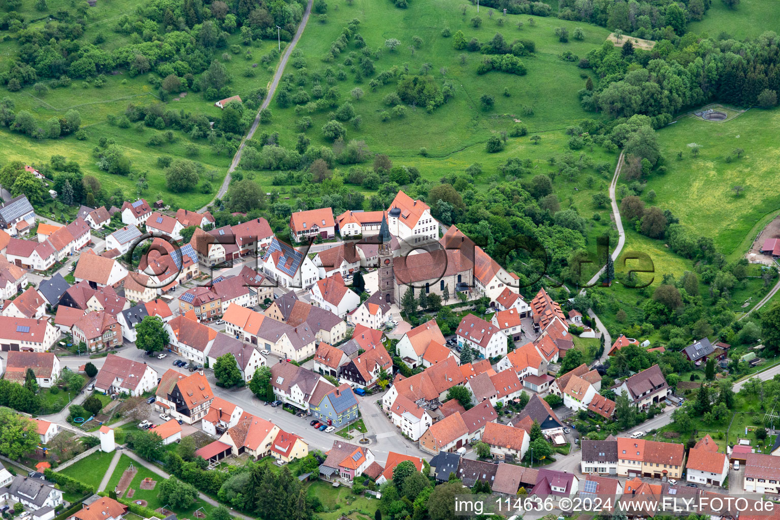 Aerial photograpy of District Binsdorf in Geislingen in the state Baden-Wuerttemberg, Germany