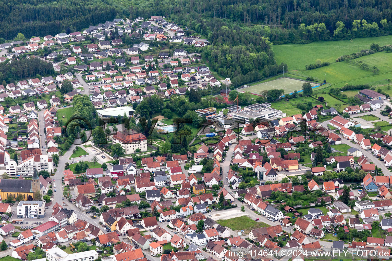 Aerial photograpy of Geislingen in the state Baden-Wuerttemberg, Germany